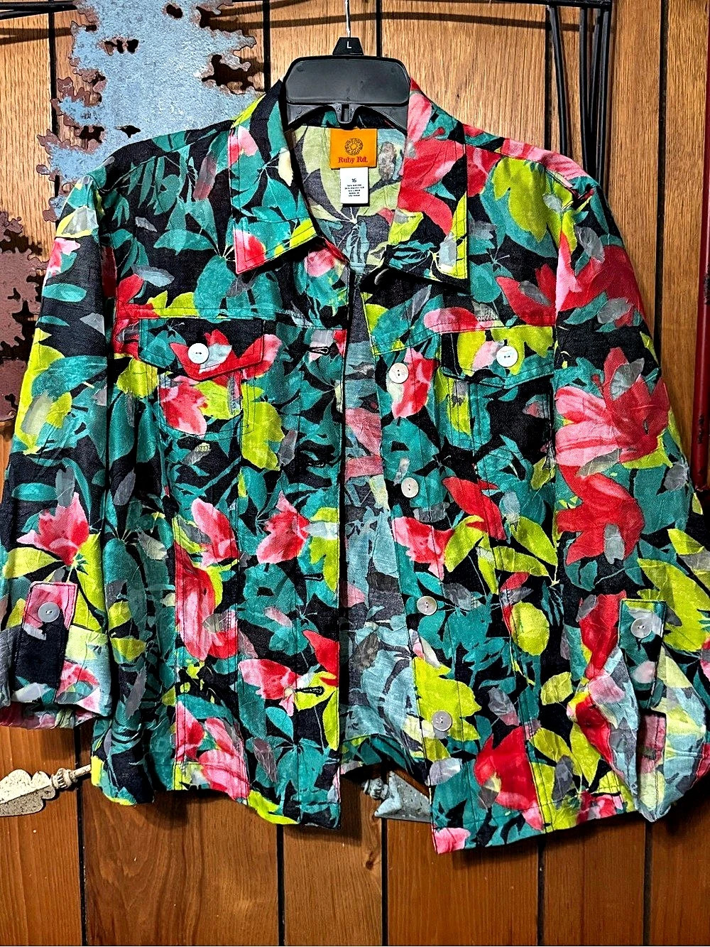 Ruby Rd. Floral Printed Jacket Size 16